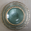 custom round shaped fruit plate glass charger
